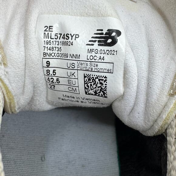 NEW BALANCE Men's 574 SYO Sea Salt Outer Space Nubuck - Picture 10 of 13